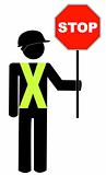 construction worker with stop sign