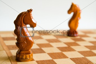 Two chess horses