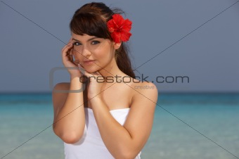 Girl at Caribbean Beach