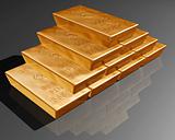 Stack of pure gold bars