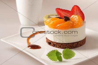 Cream Dessert with fruit