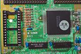 Close up on a busy circuit board