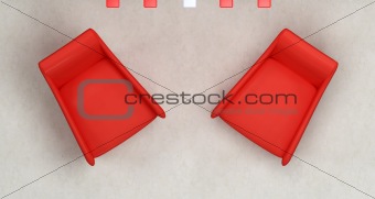 red armachair