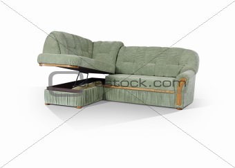 angular sofa with boxing for linen