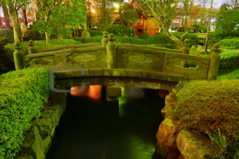japanese garden by night