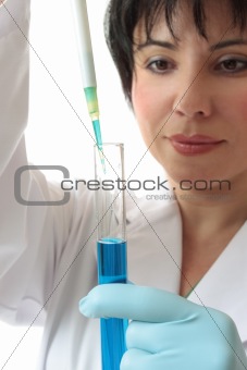Female scientist at work