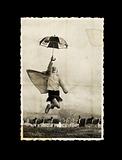 old photo - girl with umbrella