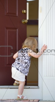 Little Girl Going into Home