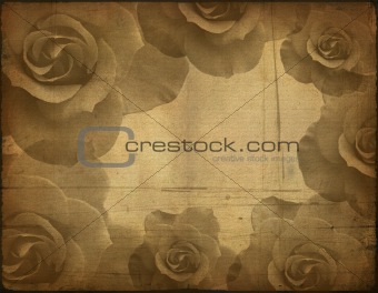 old paper texture, roses