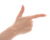 Right hand with finger pointing or pretending to shoot
