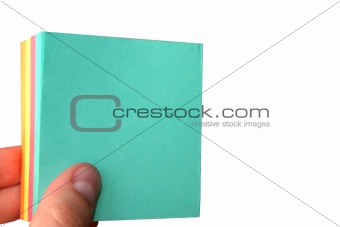 holding blank paper sheet