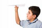 boy woth paper plane