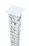 3d white column from bricks