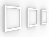 3d picture gallery with frameworks of white color