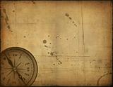 old paper texture and compass