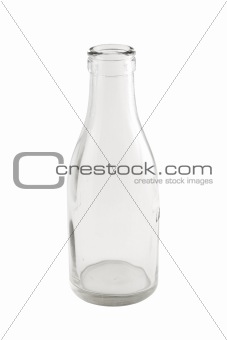 Empty Milk bottle isolated with clipping path