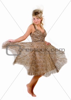 Dancing seductive young woman