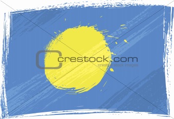 Grunge Palau flag