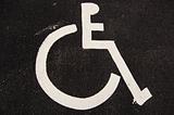 Handicap sign on asphalt