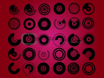 Circles abstract symbol set vector