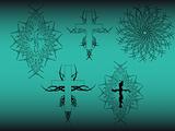 Vector Celtic Gothic Crosses Outlines