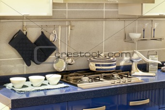 Blue kitchen detail