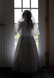 bridesmaid girl at window