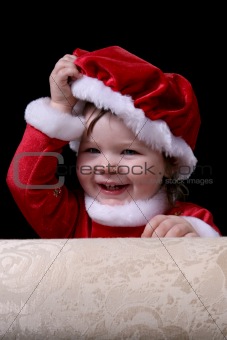 Santa Girl Removing Hat