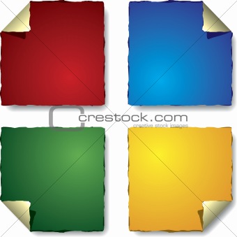 Colored square labels badges and stickers