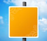 Empty Yellow Grunge Road Sign