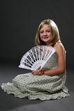 pretty girl with lacy fan