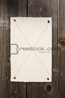 Old-Style Paper On Brown Wood Texture