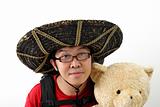 Asian tourist with teddy bear
