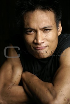Confident asian man portrait