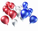 Red, white and blue balloons