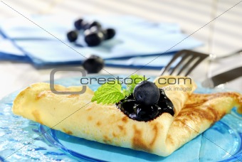 pancake with blueberries