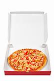 Tasty Italian pizza in the box