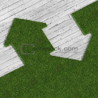 eco green house vs concrete traditional construcion, metaphor im