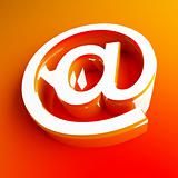3d image of orange email symbol