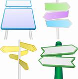 Vector set of signs and signposts