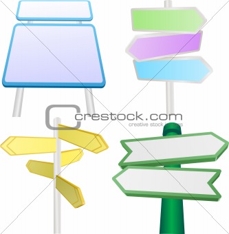 Vector set of signs and signposts