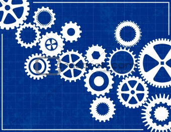 Blueprint Background with cogs