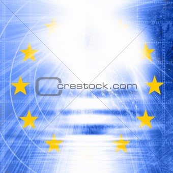 Grunge backgroundwith european flag