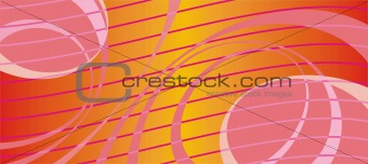 Asymmetrical bright red background with waves and bands