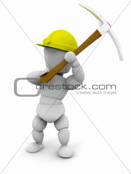 Person with pick axe