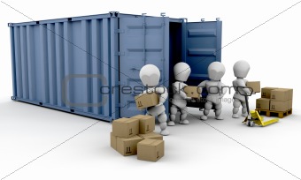 Unloading boxes