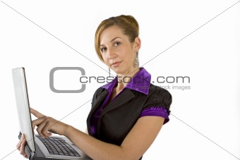 Business women using laptop