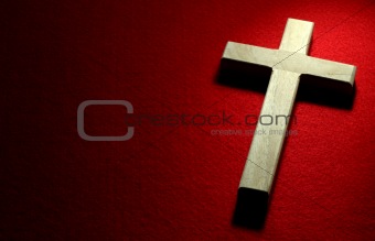 Crucifix on Red
