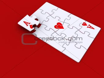 Red heart ace puzzle