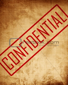 Old paper texture with 'confidential'